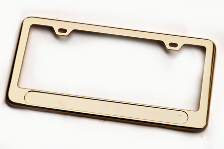 License Plate Frame, Gold Plating